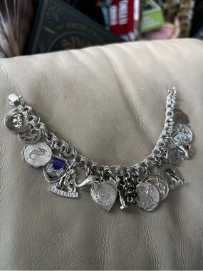 Vintage Silver Silver Charm Bracelet with Aquatic & Zodiac Charms - Unbranded